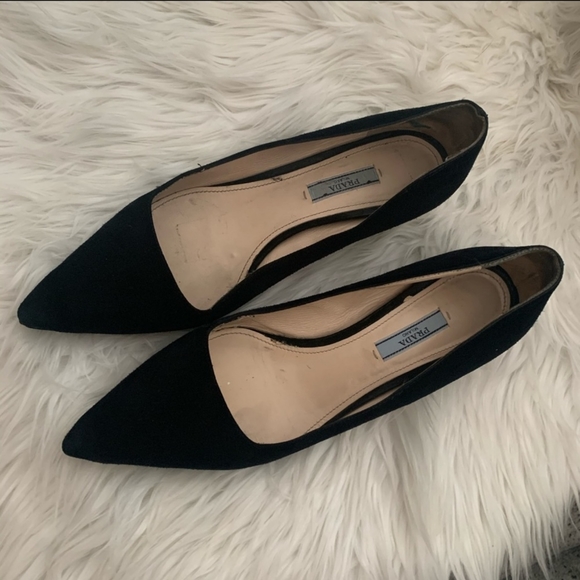 PRADA Black Suede Kitten Heel Pumps - Picture 6 of 8